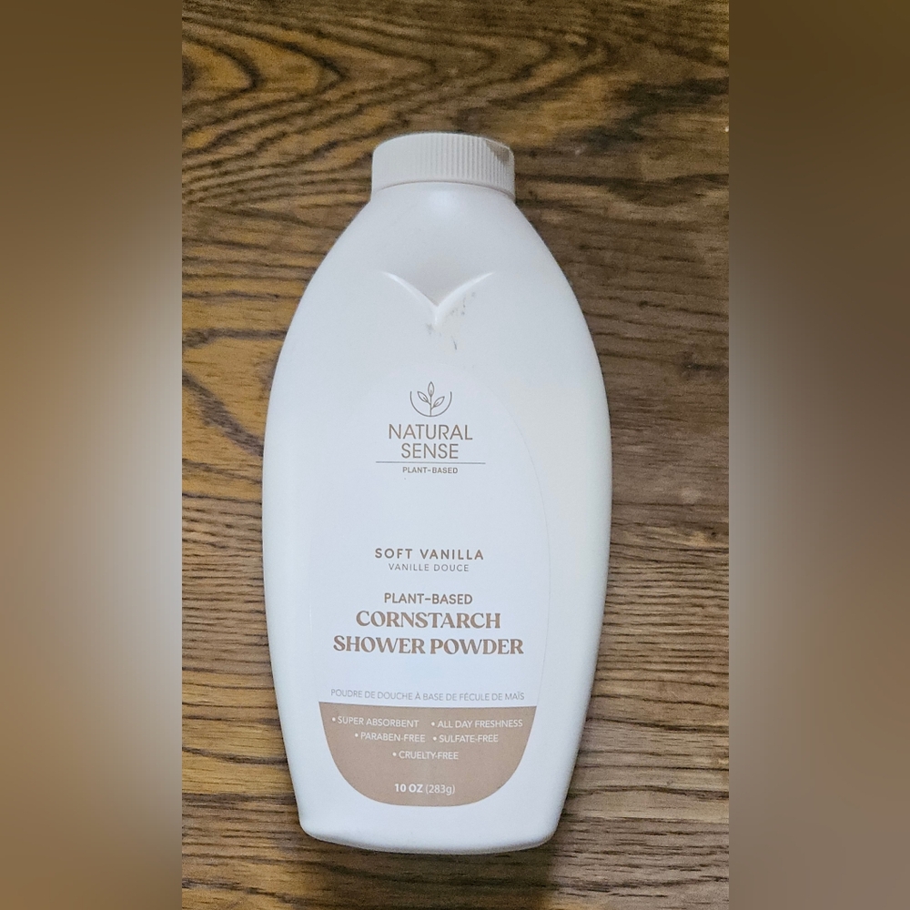 Natural Sense Soft Vanilla Cornstarch Shower Powder 10oz BNIB